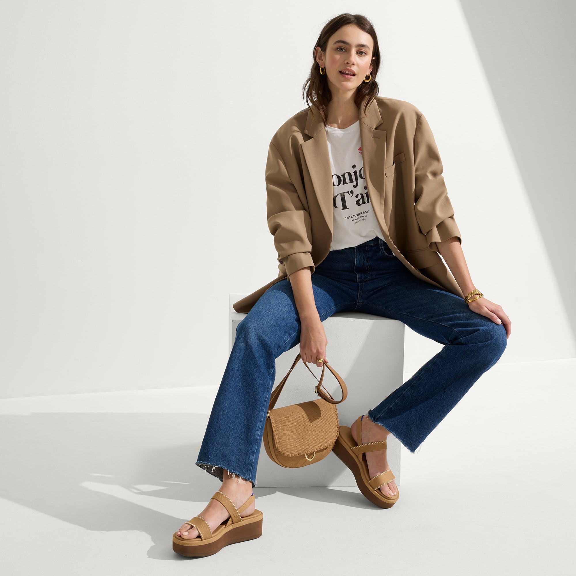 The Lightweight Wedge Sandal - Wren Whipstitch - Image 3