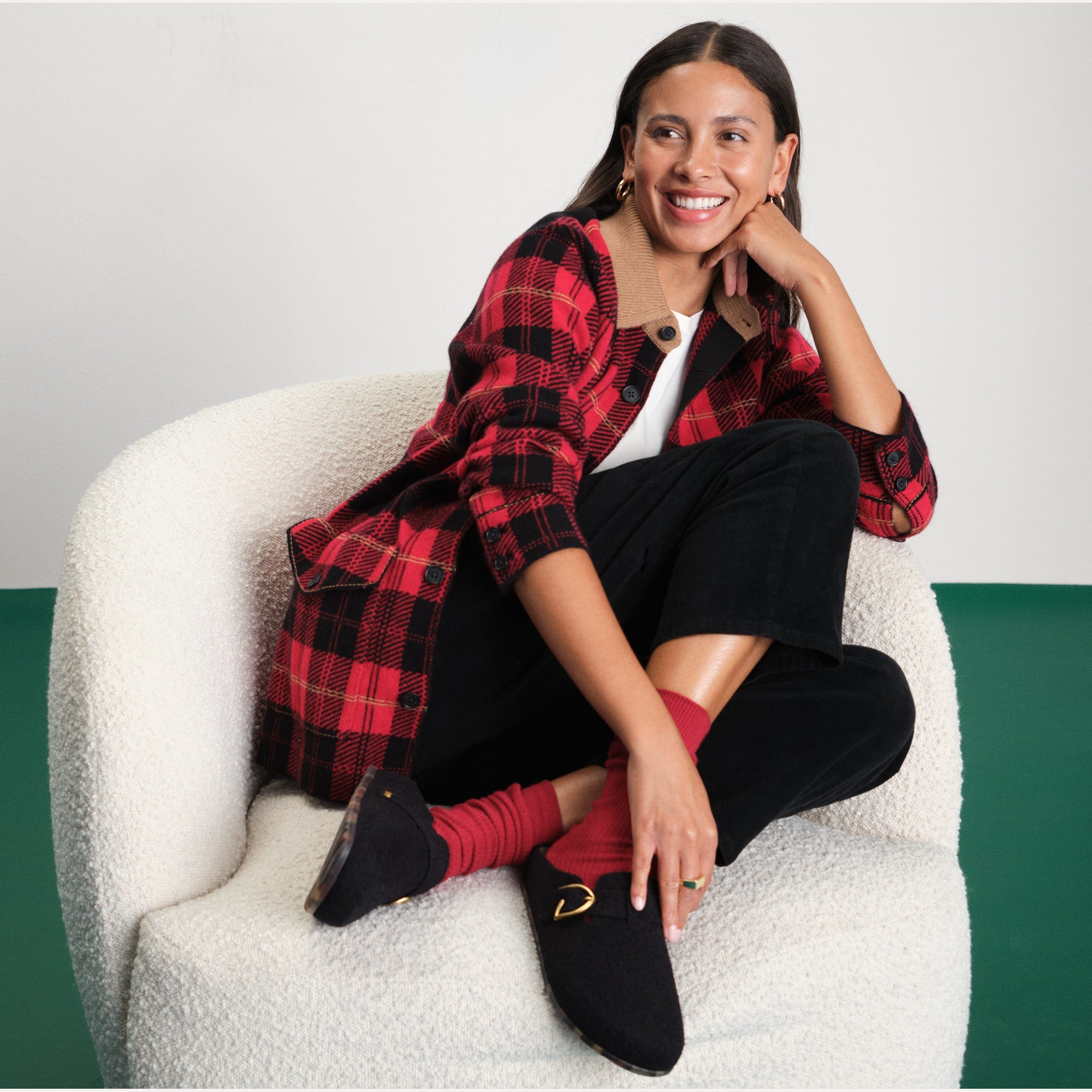 The Buckle Clog - Soft Black Bouclé - Image 4