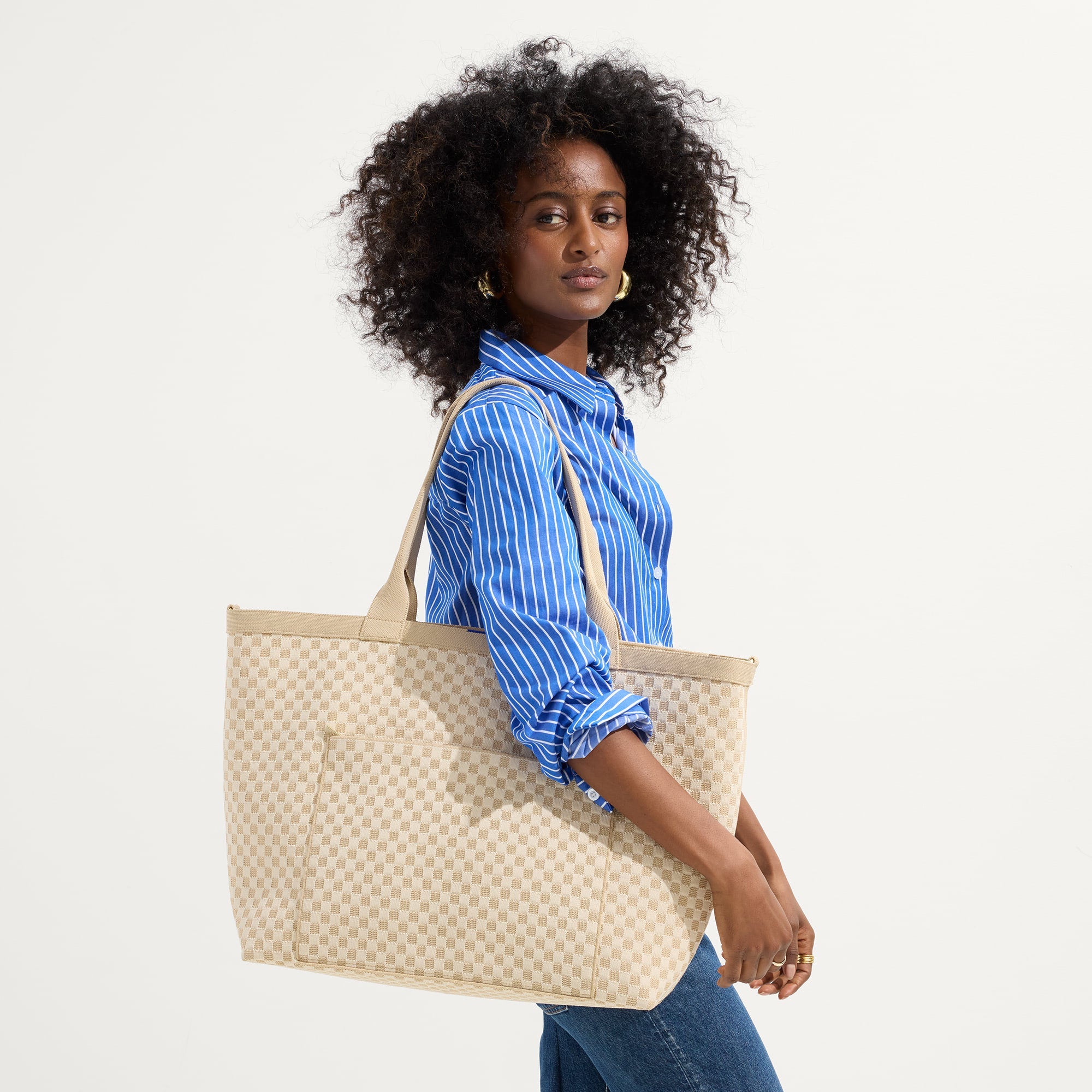 The Zip Travel Tote - Parchment Basketweave - Image 3