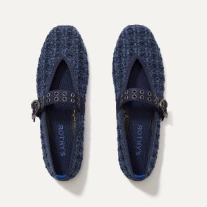 The Max Buckle Mary Jane - Blue Tweed