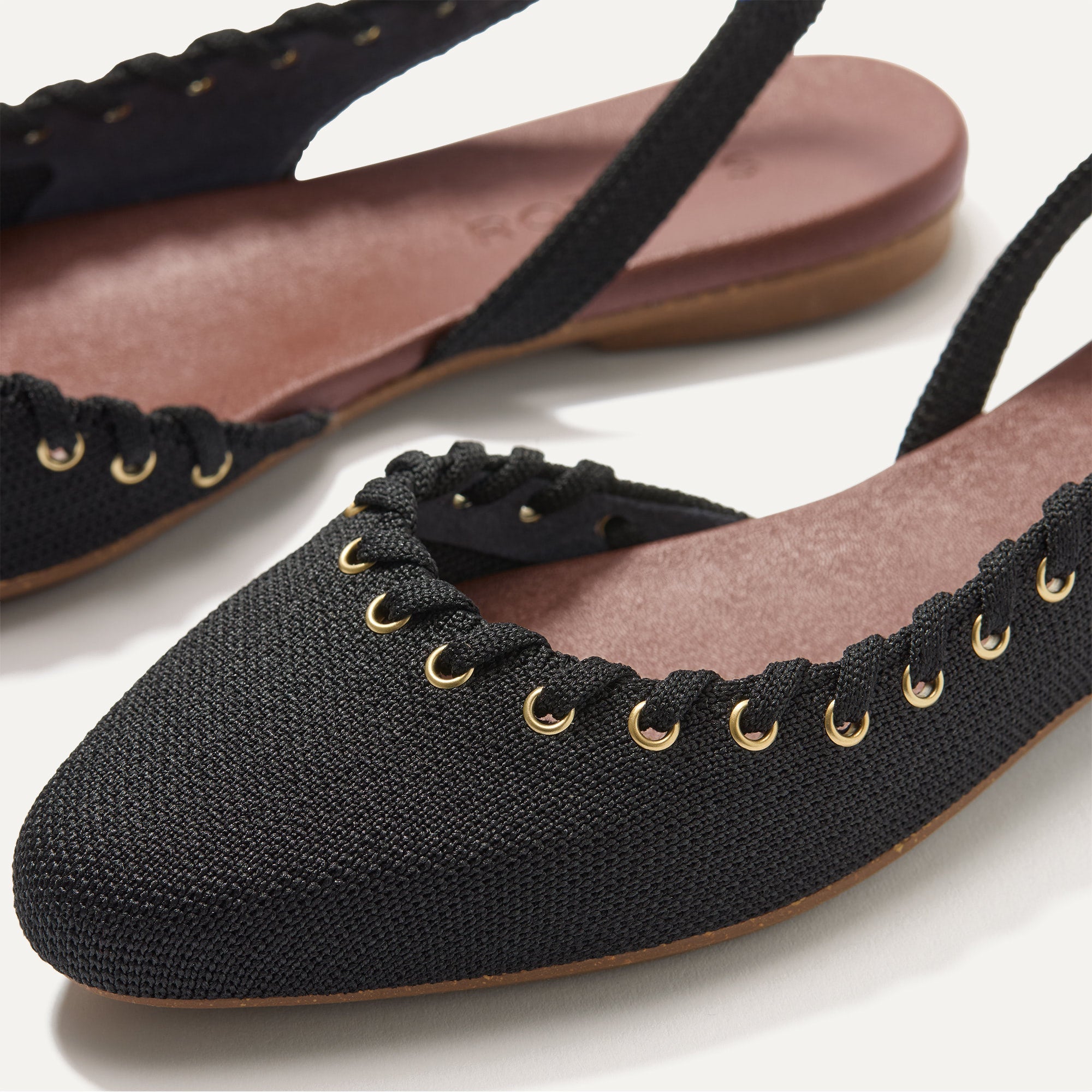 The Almond Slingback - Eyelet Black - Image 2